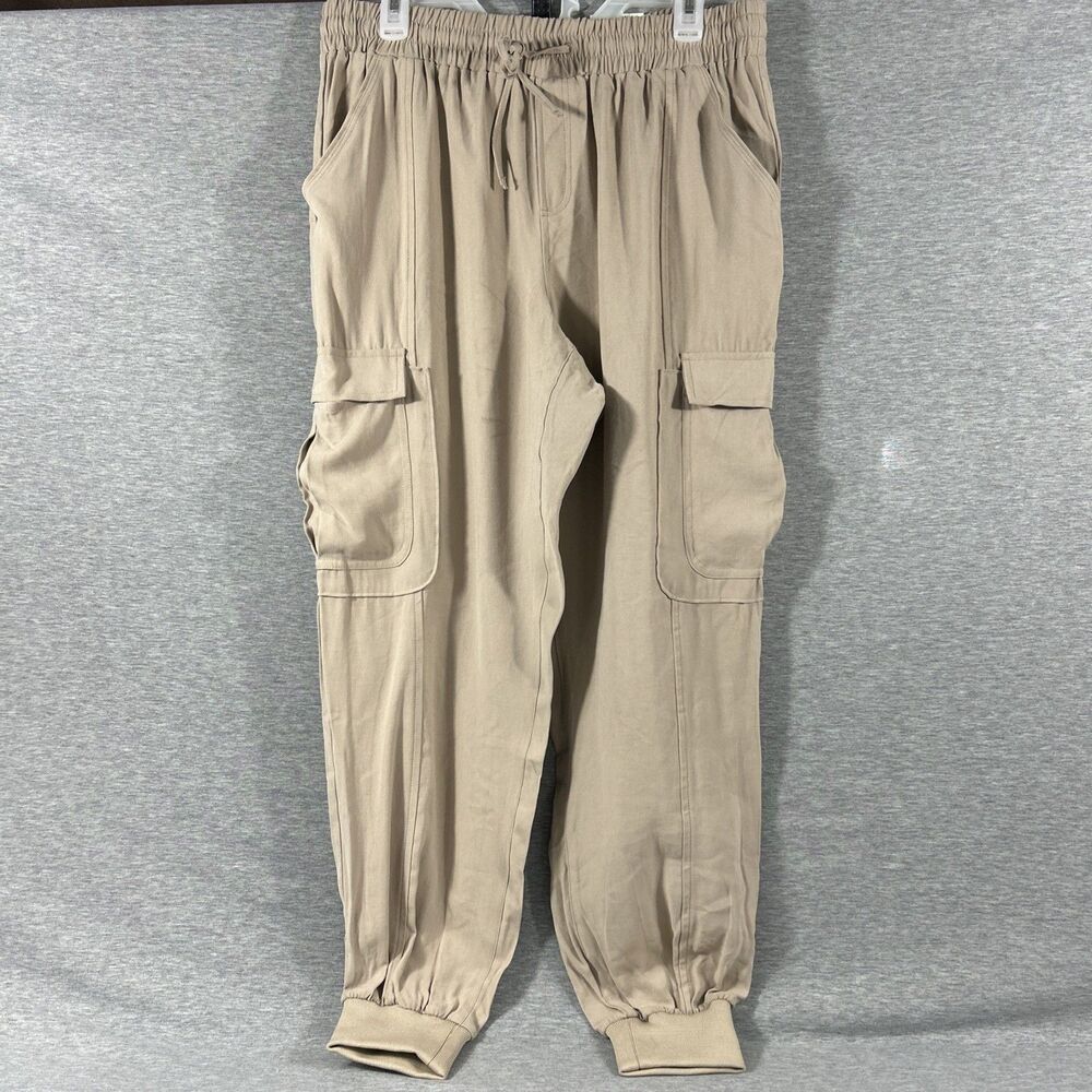 INC International Concepts Womens Large Utility Jogger Pants Toasted Twine READ